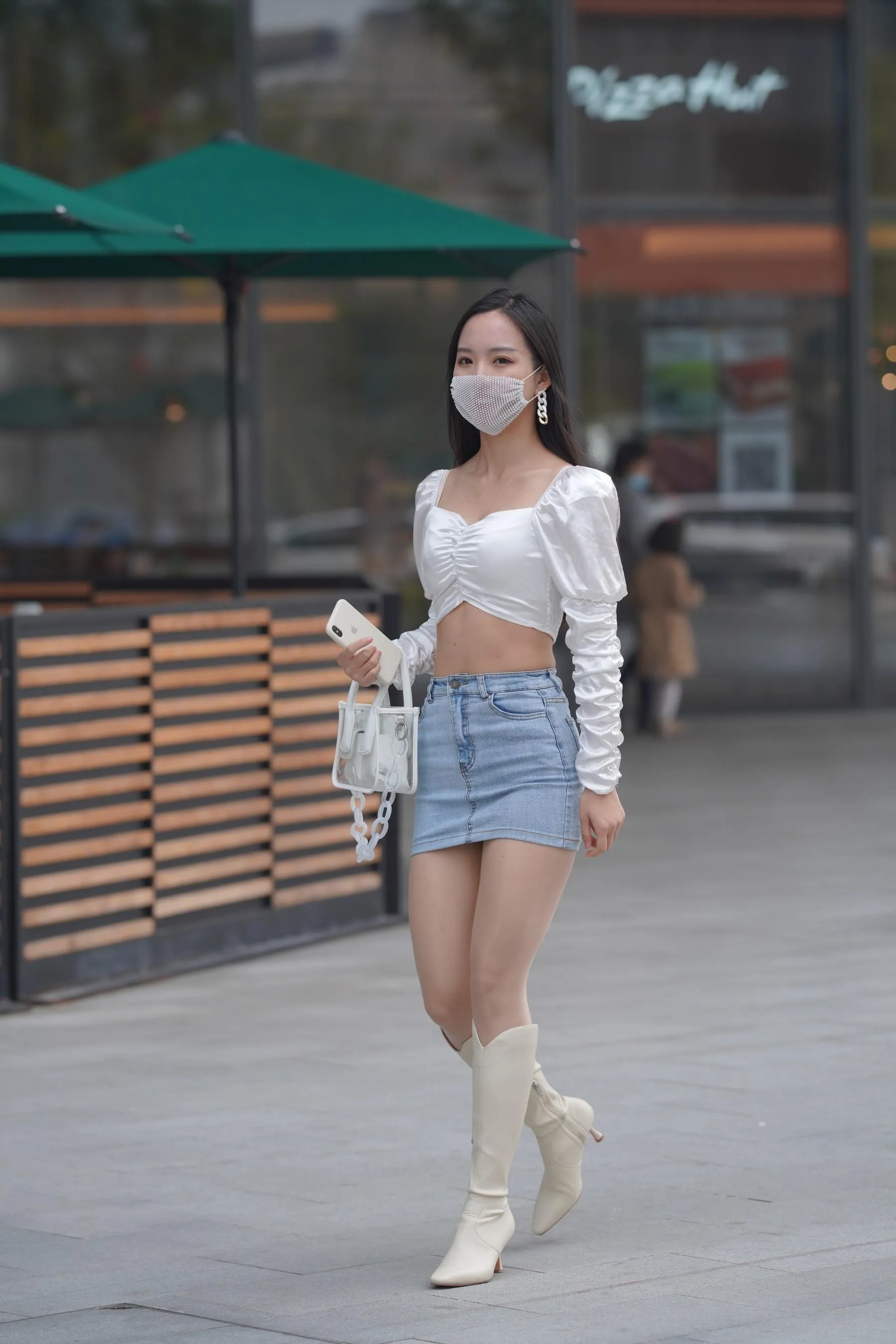 魔镜街拍 NO.170 凯恩街拍摄影-牛仔裙小姐姐 [304P]插图3